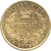 オーストラリア　ヴィクトリア　1ソボレン金貨［VF］【裏面】