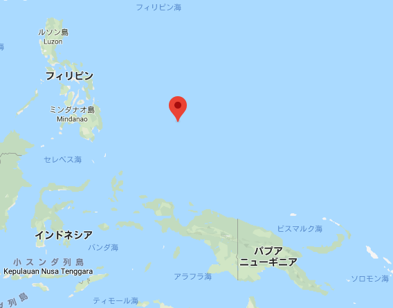 パラオの位置（googlemap）