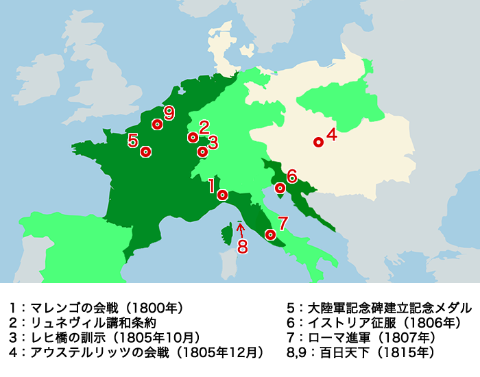ナポレオン時代のヨーロッパの地図
